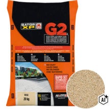 Zak Gator XP G2 polymeervoegzand beige, 20 kilogram, voor straatwerk en natuursteen, stofvrij en sneluithardend. (Image AI modified or generated)