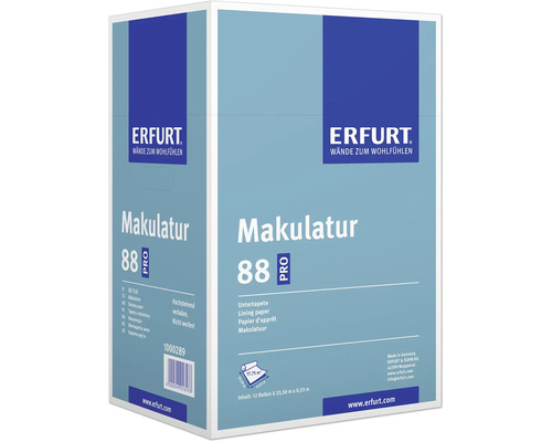 Erfurt Makulatur 88 Pro onderbehang in een verpakking van twaalf rollen met een totale oppervlakte van 17,75 vierkante meter