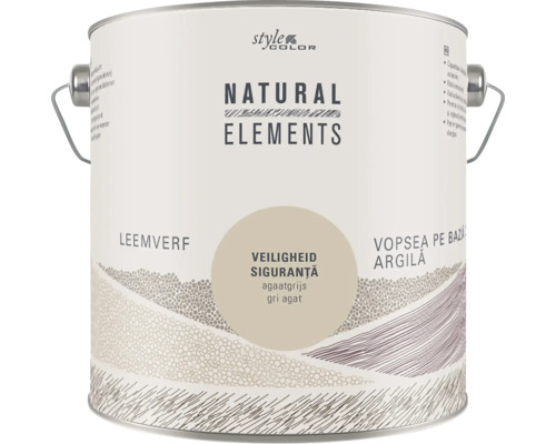 Emmer Style Color Natural Elements leemverf in de kleur agaatgrijs