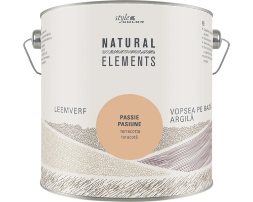 Een blik Style Color Natural Elements leemverf in de kleur Passie Pasiune terracotta.