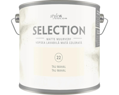 Style Color Selection matte muurverf kleur Taj Mahal in verfemmer