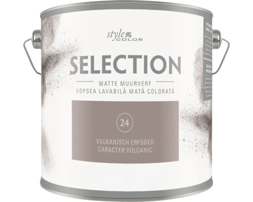 Emmer met Style Color Selection matte muurverf in de kleur Vulkanisch Erfgoed
