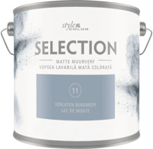 Een blik Style Color Selection matte muurverf in de kleur Verlaten Bergmeer met metalen handvat.