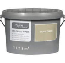 Emmer muurverf Style Color Colorful Walls in de kleur Sand Dune met een inhoud van een liter voor circa acht vierkante meter oppervlak