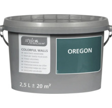 Emmertje StyleColor Colorful Walls muurverf in de kleur Oregon, inhoud 2,5 liter voor circa 20 vierkante meter.
