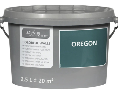 Emmertje StyleColor Colorful Walls muurverf in de kleur Oregon, inhoud 2,5 liter voor circa 20 vierkante meter.