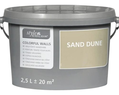 Emmertje StyleColor Colorful Walls muurverf in de kleur Sand Dune voor 20 vierkante meter oppervlak.