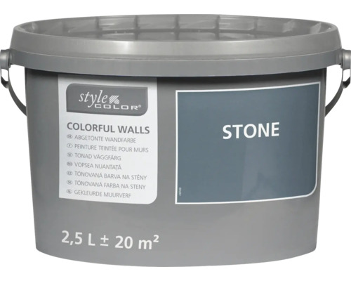 Emmer Style Color Colorful Walls muurverf in de kleur Stone, inhoud 2,5 liter voor circa 20 vierkante meter.