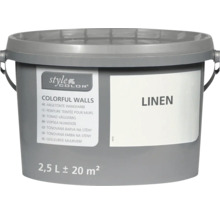 Emmer Style Color muurverf Linen met een inhoud van 2,5 liter voor circa 20 vierkante meter oppervlak.