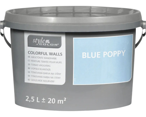 Style Color Colorful Walls muurverf in emmer 2,5 liter Blue Poppy