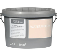 Emmer met 2,5 liter Style Color muurverf in de kleur Watermelon voor 20 vierkante meter oppervlak