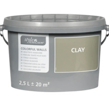 Kunststof emmer met StyleColor Colorful Walls muurverf in de kleur Clay, 2,5 liter verpakking voor circa 20 vierkante meter.