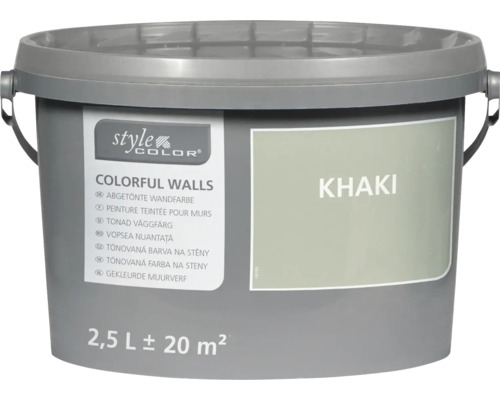 StyleColor Colorful Walls muurverf in emmer van 2,5 liter in de kleur kaki