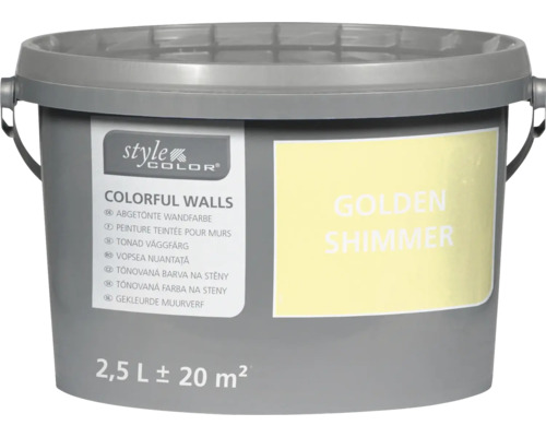 Style Color Colorful Walls muurverf in emmer van 2,5 liter in de kleur Golden Shimmer voor circa 20 vierkante meter