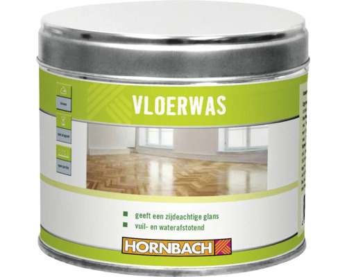 Een blik Hornbach vloerwas voor het onderhoud van houten vloeren, geschikt voor binnengebruik, voor een zijdeachtige glans. Een blik Hornbach vloerwas voor het onderhoud van houten vloeren, geschikt voor binnengebruik, voor een zijdeachtige glans.
