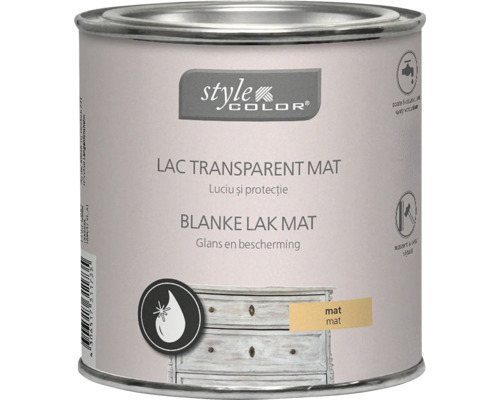 Blik Style Color blanke lak mat voor het beschermen en afwerken van meubels en houten oppervlakken binnenshuis.