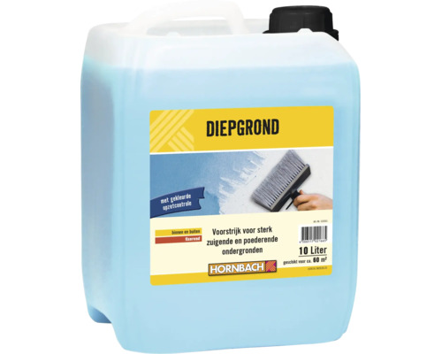 HORNBACH Diepgrond voorstrijkmiddel in 10 liter jerrycan voor sterk zuigende en poederende ondergronden, geschikt voor binnen en buiten.
