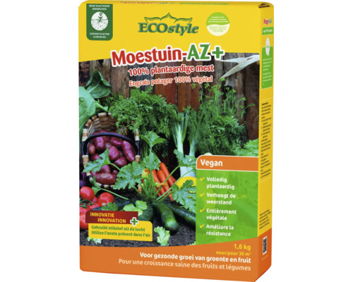 ECOstyle Moestuin-AZ 100 procent plantaardige meststof 1,6 kilogram voor groenten en fruit