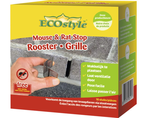 ECOstyle Muis en Rat Stop rooster voor het afdichten van stootvoegen, 10 stuks voor knaagdierbestrijding zonder gif.
