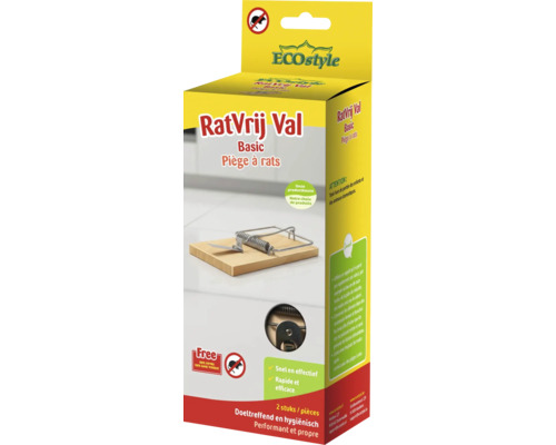 ECOstyle RatVrij Val Basic rattenval 2 stuks voor effectieve rattenbestrijding in huis en tuin