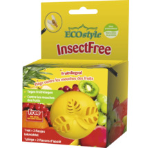 ECOstyle InsectFree fruitvliegjesval inclusief twee flessen lokstof voor het bestrijden van fruitvliegjes zonder gif