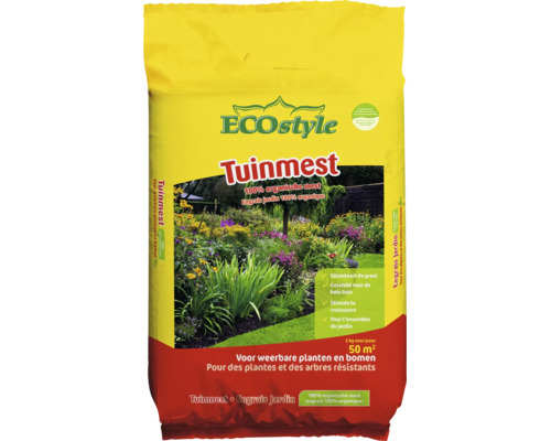 ECOstyle Tuinmest organische tuinmest 5 kg voor 50 vierkante meter tuinoppervlak