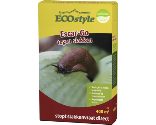 ECOstyle Escar-Go slakkenkorrels voor biologische tuinbouw tegen naaktslakken, 1 kilogram verpakking.