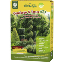 ECOstyle Coniferen en Taxus AZ Plus organische meststof voor coniferen en taxussen in een verpakking van 1,6 kilogram.
