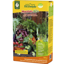 Verpakking van ECOstyle Moestuin-AZ+ biologische groentemeststof, 800 gram voor 15 vierkante meter.