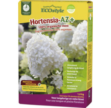 ECOstyle Hortensia-AZ+ organische hortensiameststof, 1,6 kilogram voor 50 planten voor een langdurige en volle bloei.