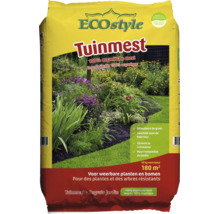ECOstyle Tuinmest 100 procent organische mest voor weerbare planten en bomen in de tuin in een verpakking van 18 kilogram voor 180 vierkante meter.