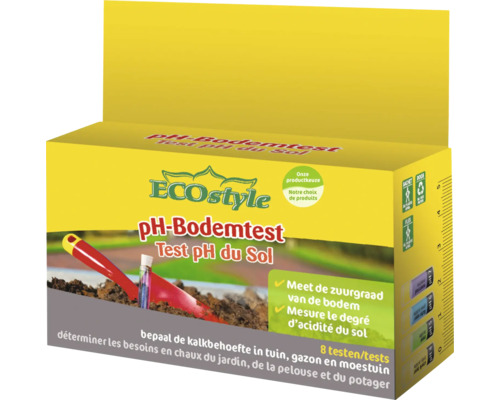 ECOstyle pH Bodentest set voor het meten van de zuurgraad van de bodem in de tuin en het gazon inclusief 8 tests voor kalkbehoefte
