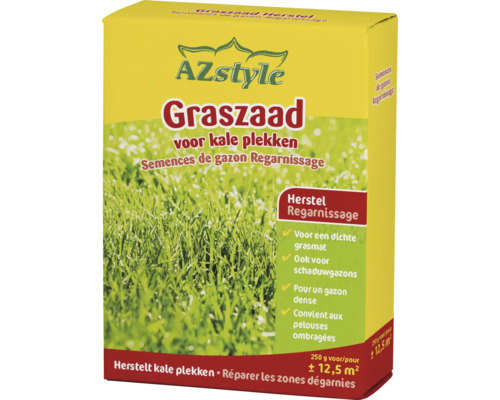 AZstyle graszaad voor herstel van kale plekken, 250 gram voor 12,5 vierkante meter.