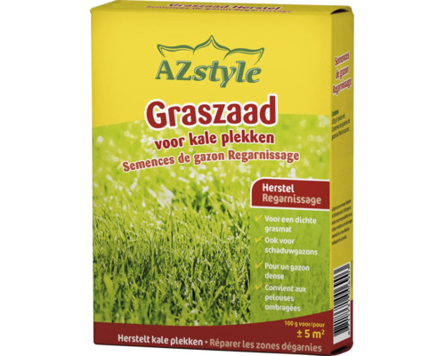 AZstyle graszaad voor herstel van kale plekken in het gazon, 100 gram voor circa 5 vierkante meter.