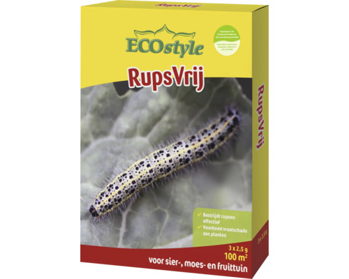 ECOstyle RupsVrij middel tegen rupsen voor de sier-, moestuin en fruittuin in verpakking.