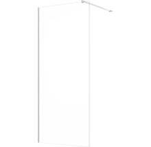 Inloopdouchewand van glas met wandprofiel en stabilisator