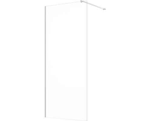 Inloopdouchewand van glas met wandprofiel en stabilisator