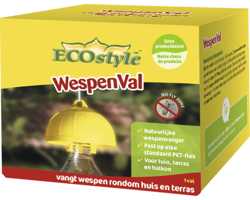 ECOstyle wespenval voor op een standaard PET fles voor gebruik in tuin, terras en balkon.