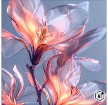Gestileerde bloem van glas met fijne details en transparante uitstraling als decoratief element (Image AI modified or generated)