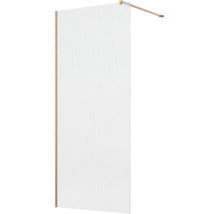 Inloopdouchewand met geribbeld glas en wandprofiel inclusief stabilisatiestang