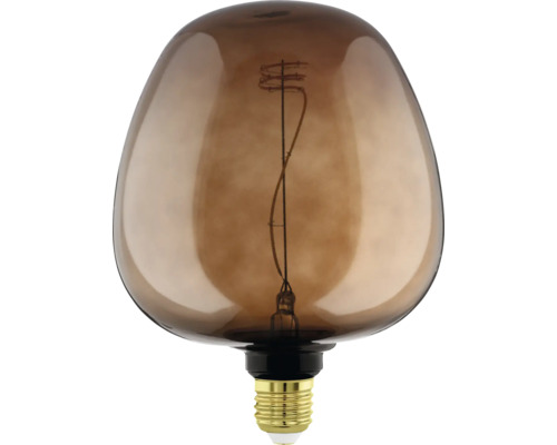 Grote decoratieve ledlamp met getint glas en zichtbare gloeidraad.