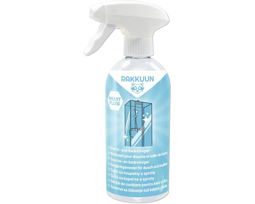 Rakkuun douche- en badreiniger in spuitfles voor het reinigen van douchecabines en badkamers.