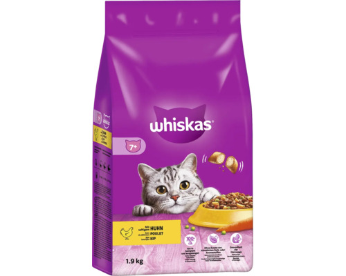 Whiskas 7 plus droogvoer voor katten met kip 1,9 kilogram zak