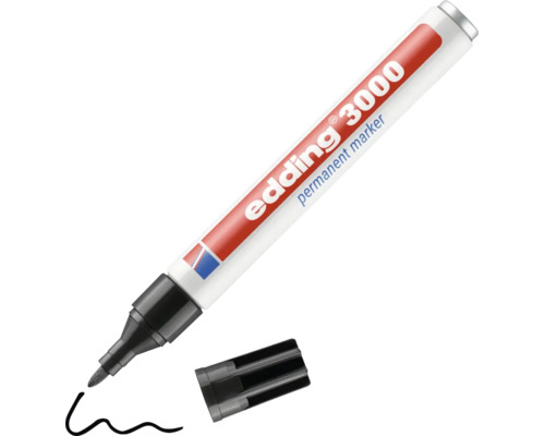 Edding 3000 permanente marker met ronde punt voor permanent schrijven op vrijwel alle oppervlakken