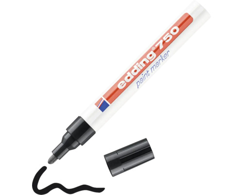 Edding 750 lakmarker met afgenomen dop en getrokken lijn