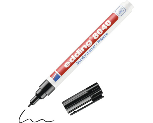 Edding 8040 wasgoedmarker voor textiel, wasbestendig tot 95 graden Celsius met afneembare dop.