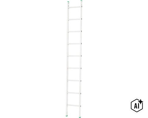 Aluminium aanlegladder met meerdere sporten (Image AI modified or generated)