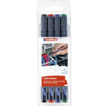 Set van vier Edding kabelmarkers 8407 met een lijndikte van 0,3 millimeter voor het markeren van kabels en leidingen