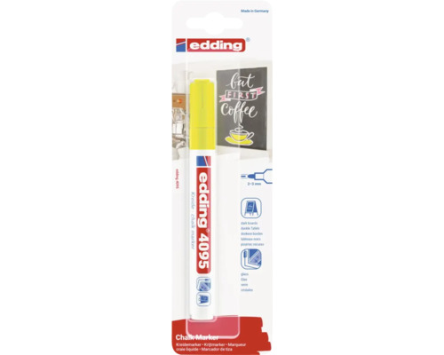 Edding 4095 krijtmarker voor donkere oppervlakken en glas met een lijndikte van 2 tot 3 millimeter in de verkoopverpakking