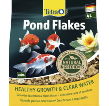 Tetra Pond Flakes vijvervoer in een verpakking van 4 liter voor gezonde groei en helder water.